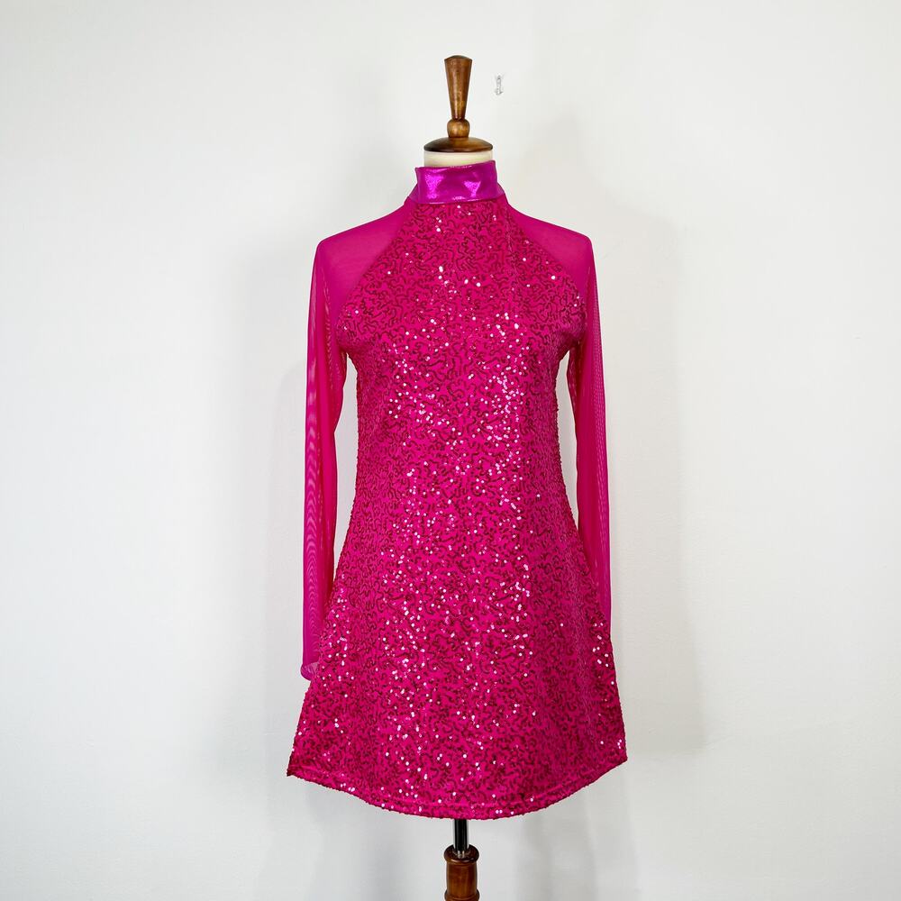 Balera pink sequin dance costume spandex magenta adult size XL